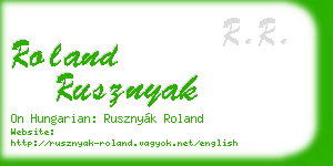 roland rusznyak business card